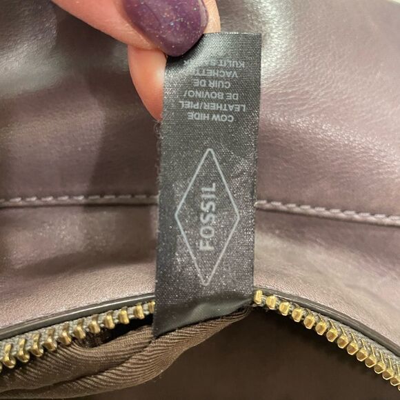Fossil Grey Leather Crossbody purse handbag - Picture 9 of 9